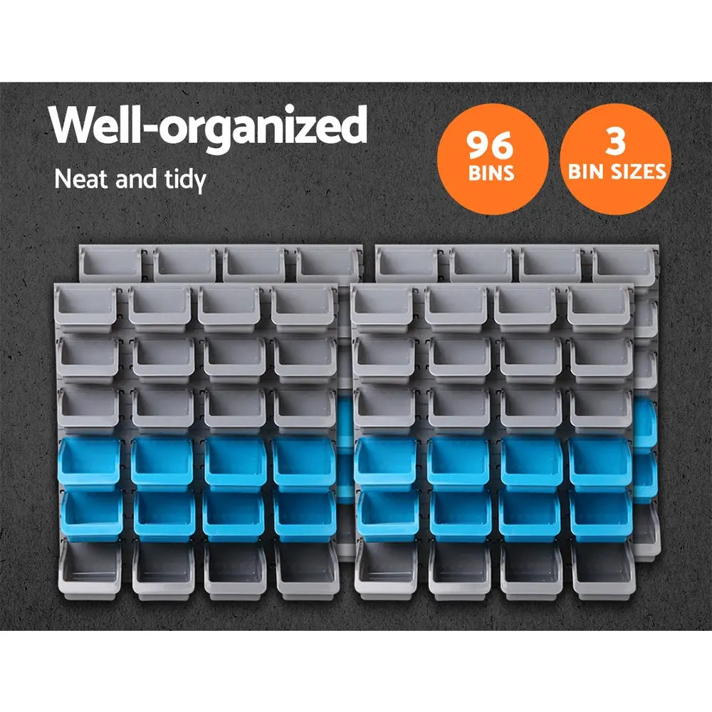 Giantz 96 Storage Bin Rack Wall Mounted Chez Guru