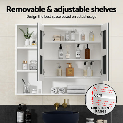 Cefito Bathroom Mirror Cabinet 100CM Vanity Medicine Wall Mounted Storage White