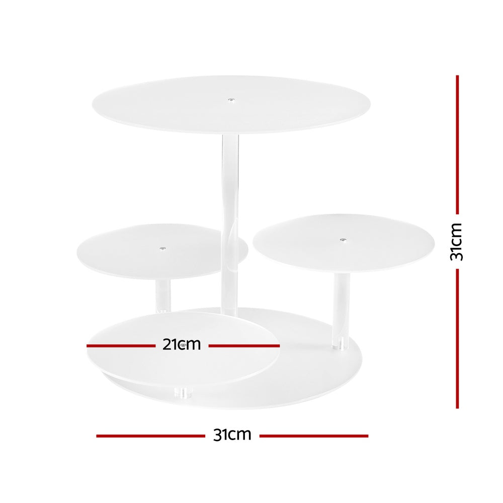 5-Star Chef Cake Stand 5 Tiers Acrylic Holder Display Round Clear Wedding Party Chez Guru