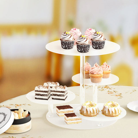 5-Star Chef Cake Stand 5 Tiers Acrylic Holder Display Round Clear Wedding Party Chez Guru