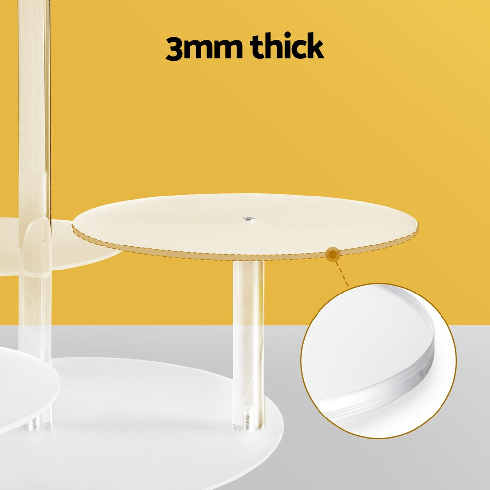 5-Star Chef Cake Stand 5 Tiers Acrylic Holder Display Round Clear Wedding Party Chez Guru