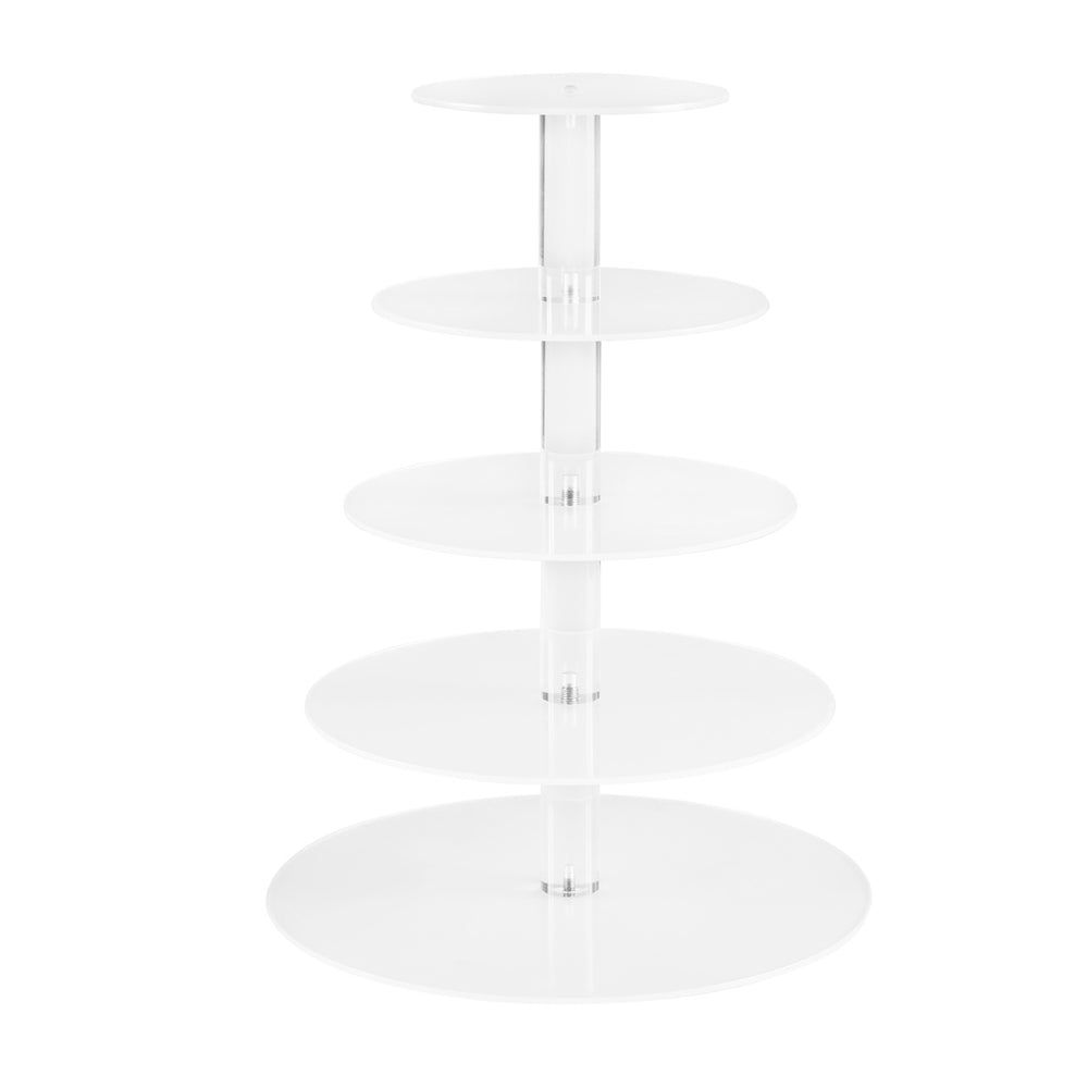5-Star Chef Cake Stand 5 Tiers Acrylic Holder Display Round Clear Wedding Party Chez Guru