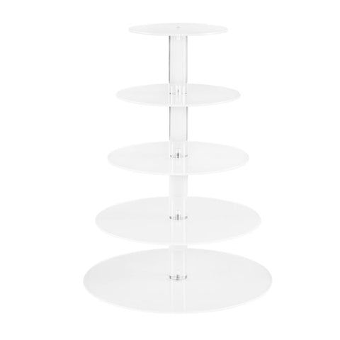 5-Star Chef Cake Stand 5 Tiers Acrylic Holder Display Round Clear Wedding Party Chez Guru
