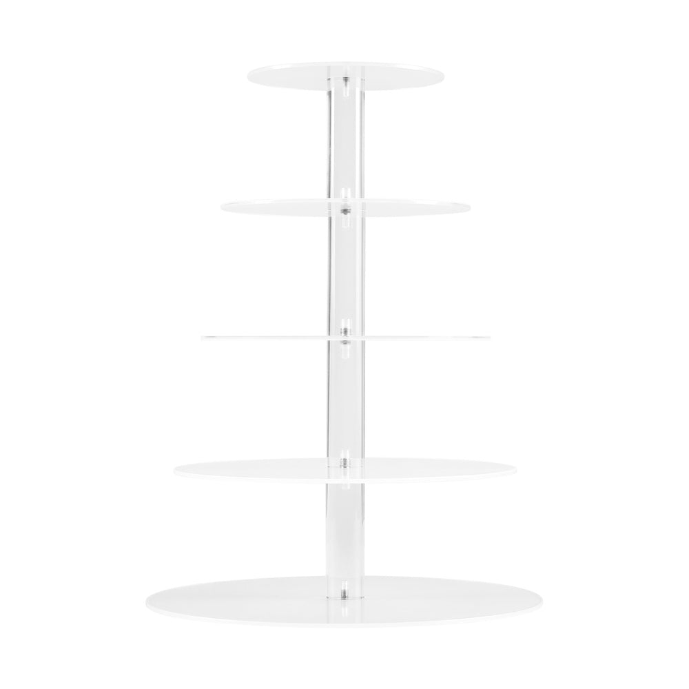 5-Star Chef Cake Stand 5 Tiers Acrylic Holder Display Round Clear Wedding Party Chez Guru