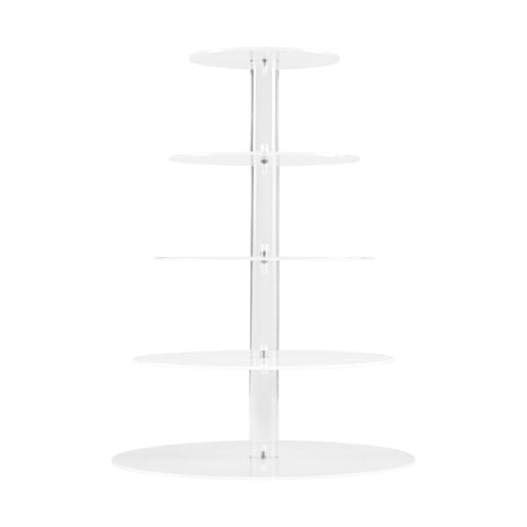 5-Star Chef Cake Stand 5 Tiers Acrylic Holder Display Round Clear Wedding Party Chez Guru