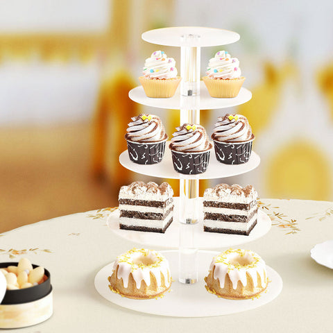 5-Star Chef Cake Stand 5 Tiers Acrylic Holder Display Round Clear Wedding Party Chez Guru
