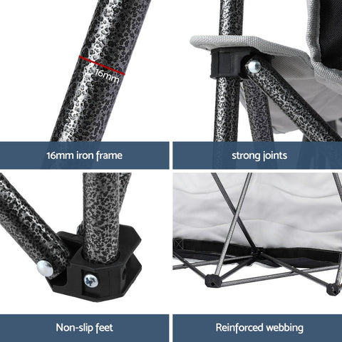 Weisshorn Camping Chair Double Folding Moon Chair Portable Seat 240KG