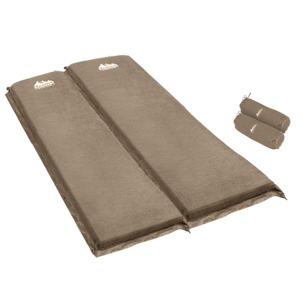Weisshorn Self Inflating Mattress Camping Sleeping Mat Air Bed Double Set Coffee Chez Guru