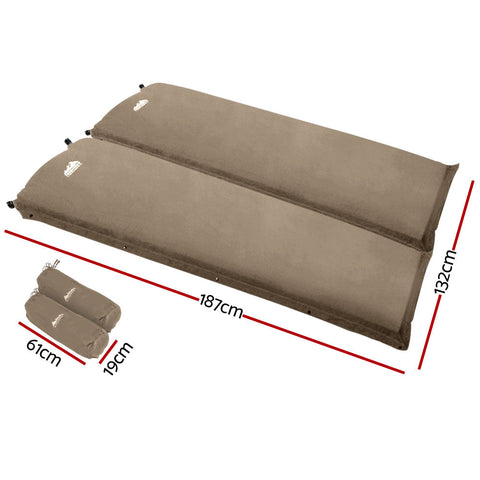 Weisshorn Self Inflating Mattress Camping Sleeping Mat Air Bed Double Set Coffee Chez Guru
