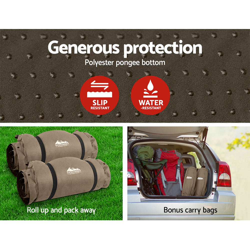 Weisshorn Self Inflating Mattress Camping Sleeping Mat Air Bed Double Set Coffee Chez Guru