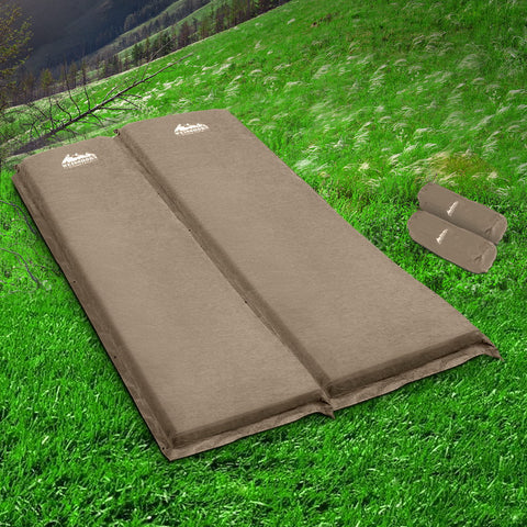 Weisshorn Self Inflating Mattress Camping Sleeping Mat Air Bed Double Set Coffee Chez Guru