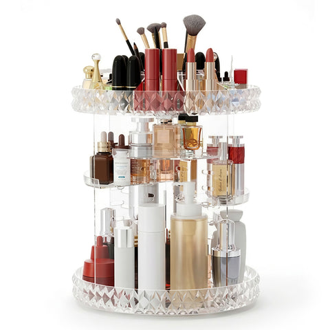 Embellir Makeup Case Acrylic Rotating Cosmetic Organizer Storage Display Holder