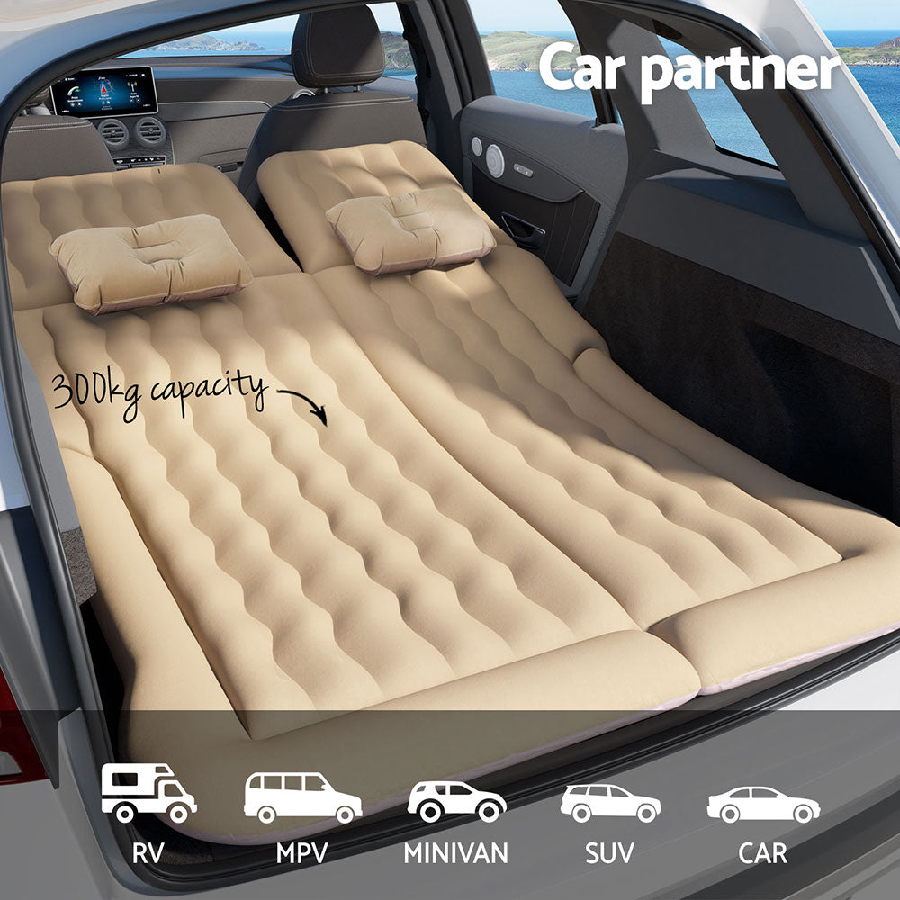 Weisshorn Car Mattress 175x130 Inflatable SUV Back Seat Camping Bed Beige Chez Guru
