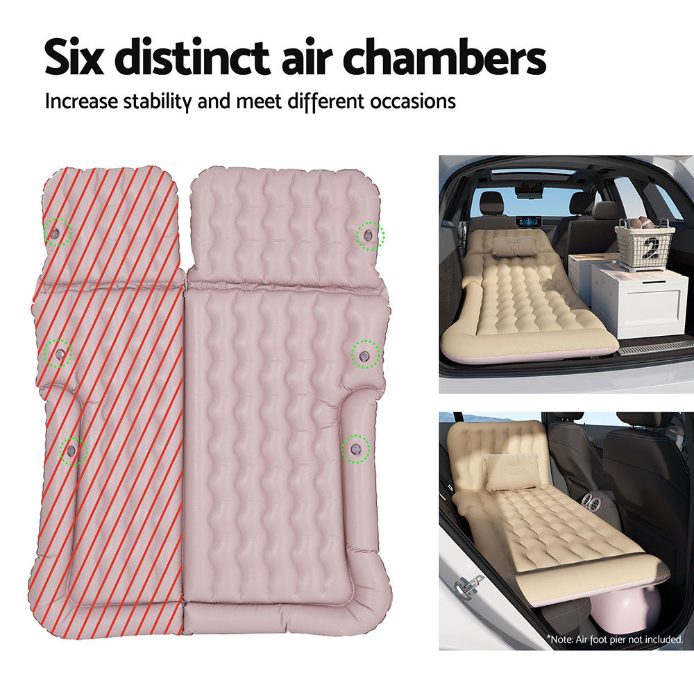 Weisshorn Car Mattress 175x130 Inflatable SUV Back Seat Camping Bed Beige Chez Guru