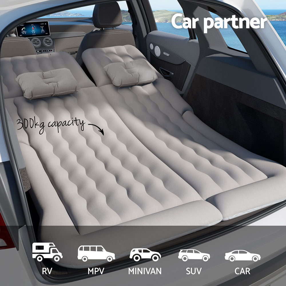 Weisshorn Car Mattress 175x130 Inflatable SUV Back Seat Camping Bed Grey Chez Guru