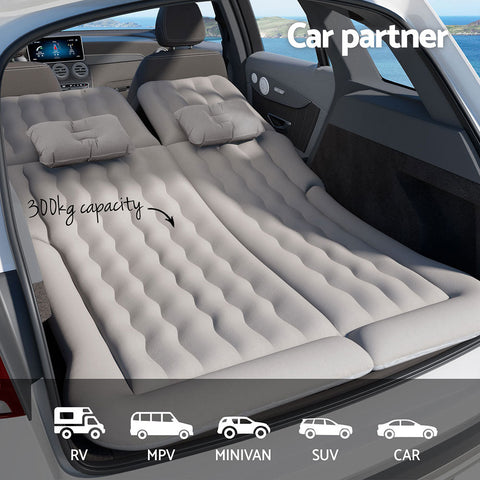 Weisshorn Car Mattress 175x130 Inflatable SUV Back Seat Camping Bed Grey Chez Guru