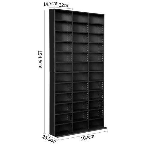 Artiss Bookshelf CD Storage Rack - BERT Black Chez Guru