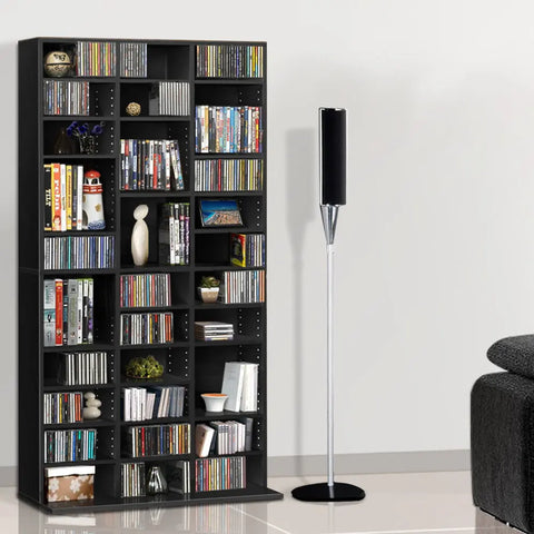 Artiss Bookshelf CD Storage Rack - BERT Black Chez Guru