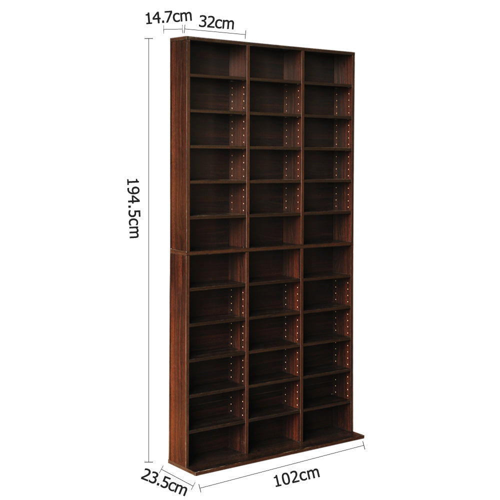 Artiss Bookshelf CD Storage Rack - BERT Walnut Chez Guru