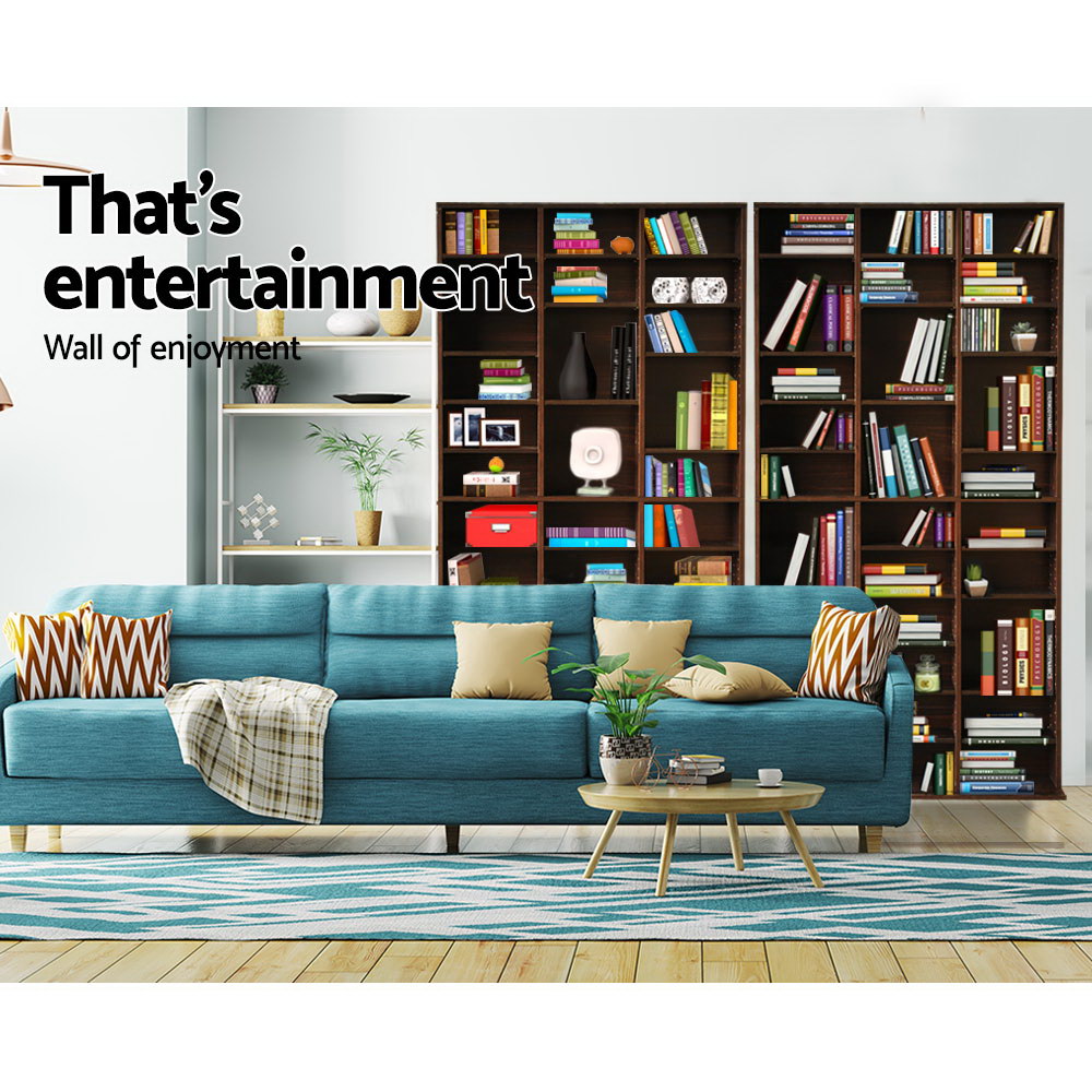 Artiss Bookshelf CD Storage Rack - BERT Walnut Chez Guru
