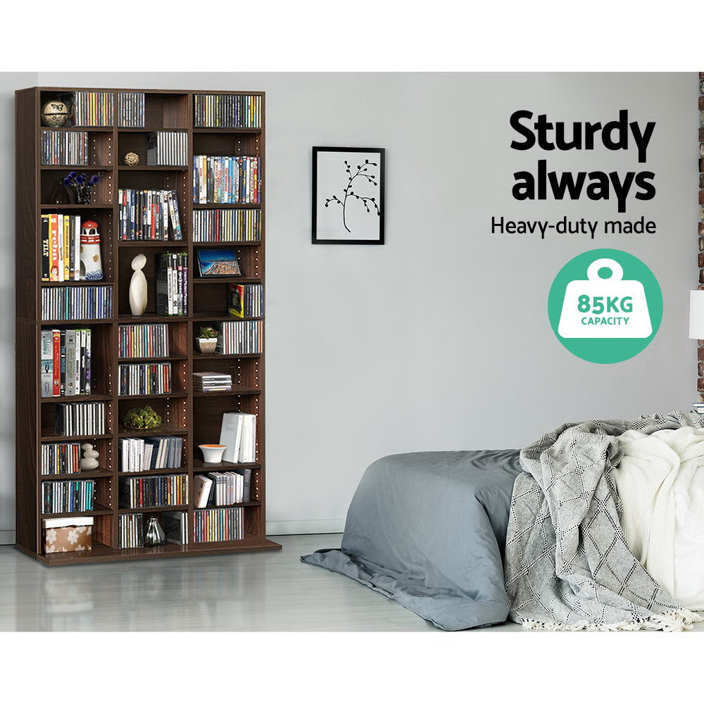 Artiss Bookshelf CD Storage Rack - BERT Walnut Chez Guru