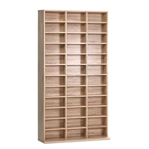 Artiss Bookshelf CD Storage Rack - BERT Oak Chez Guru