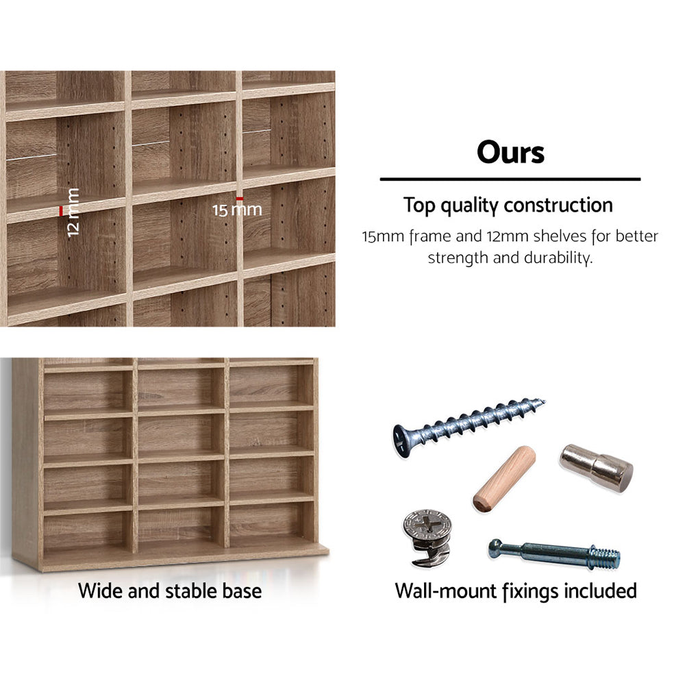 Artiss Bookshelf CD Storage Rack - BERT Oak Chez Guru
