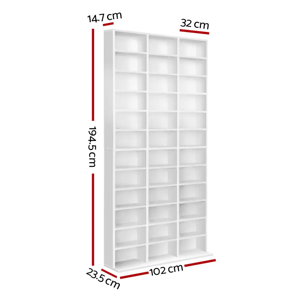 Artiss Bookshelf CD Storage Rack - BERT White Chez Guru
