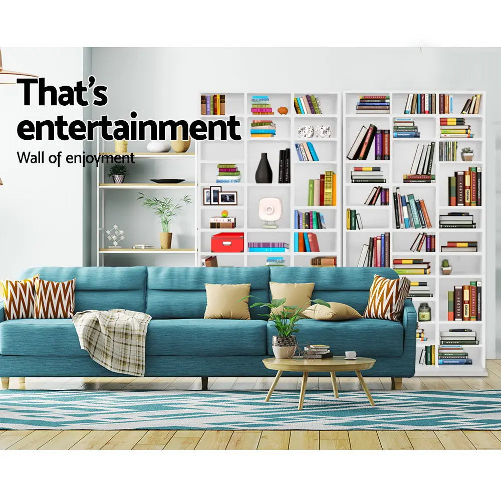 Artiss Bookshelf CD Storage Rack - BERT White Chez Guru