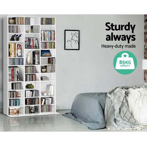 Artiss Bookshelf CD Storage Rack - BERT White Chez Guru