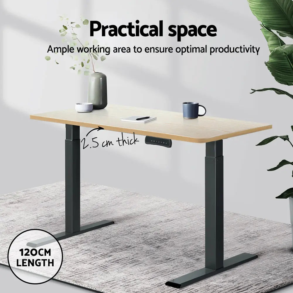 Artiss Standing Desk Top White Oak 120CM Chez Guru