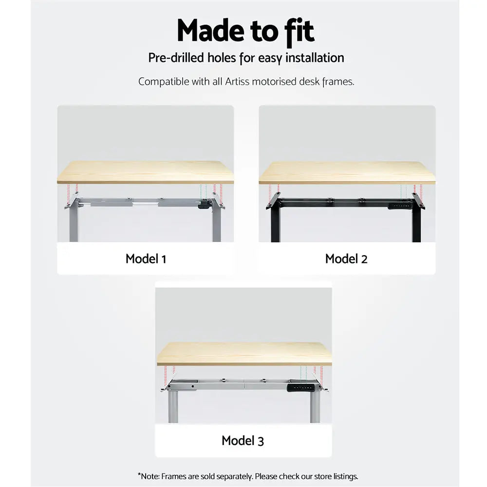 Artiss Standing Desk Top White Oak 120CM Chez Guru