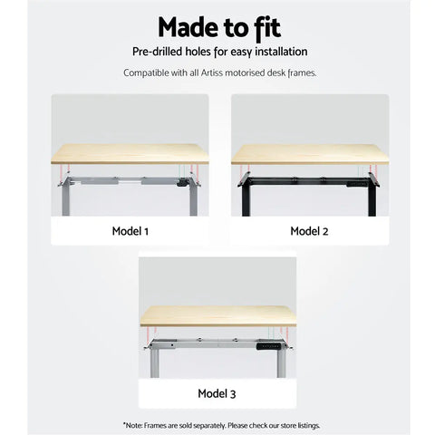 Artiss Standing Desk Top White Oak 120CM Chez Guru