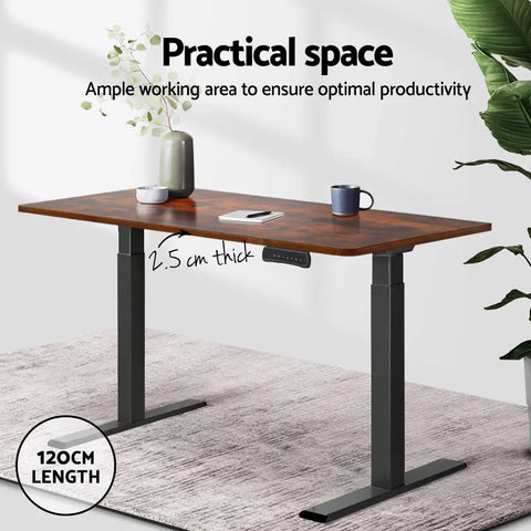 Artiss Standing Desk Top Rustic Brown 120CM Chez Guru