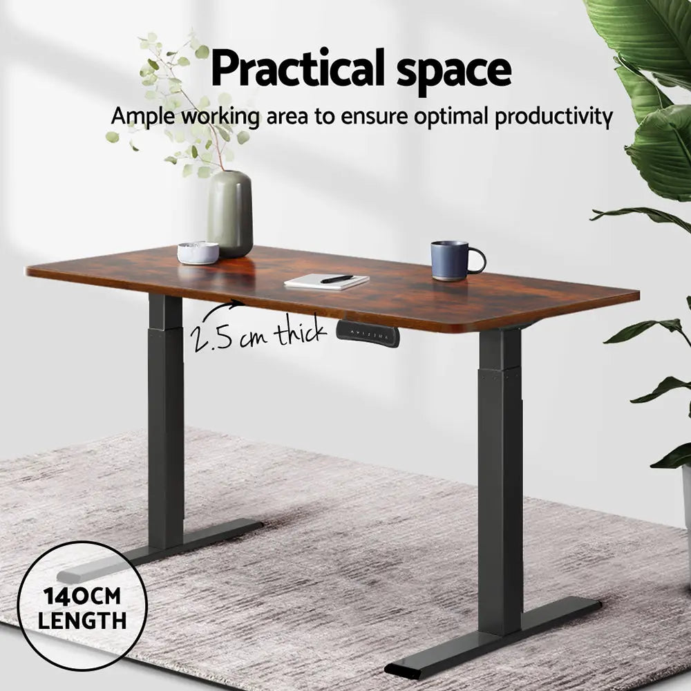 Artiss Standing Desk Top Rustic Brown 140CM Chez Guru
