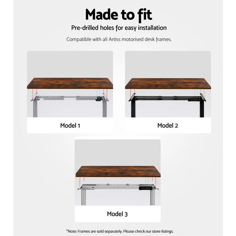 Artiss Standing Desk Top Rustic Brown 140CM Chez Guru