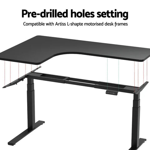 Artiss Standing Desk Top L-shape Black 160CM Chez Guru