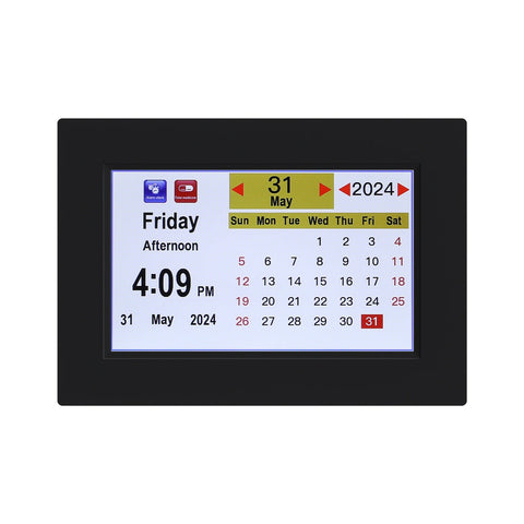 Artiss 8" Digital Day Clock Calendar Alarm Black Chez Guru
