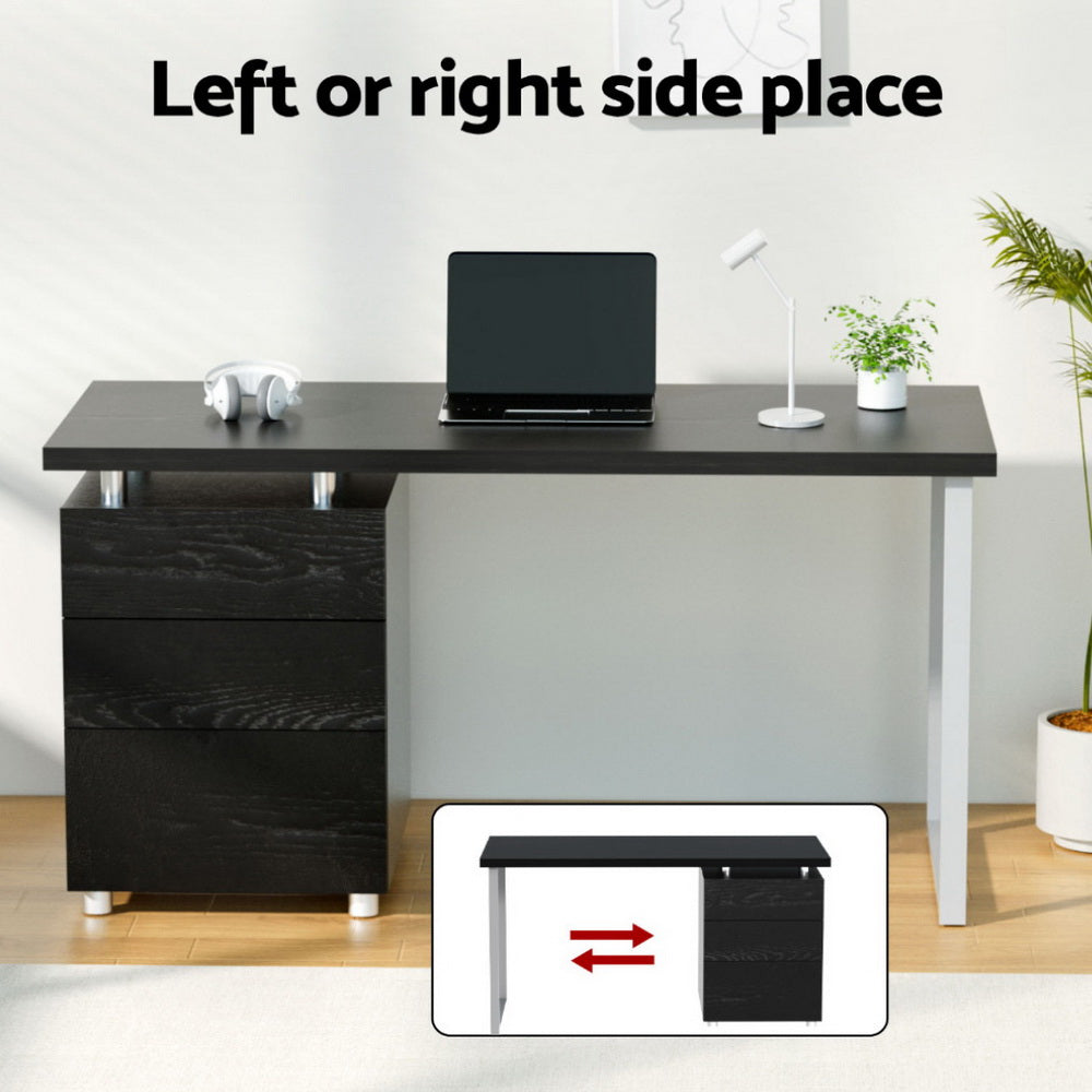 Artiss Computer Desk Drawer Black 140CM Chez Guru