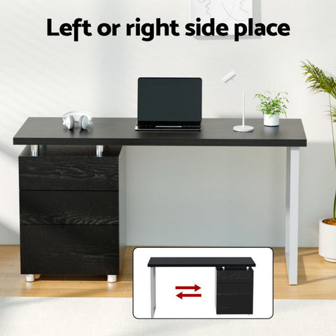 Artiss Computer Desk Drawer Black 140CM Chez Guru