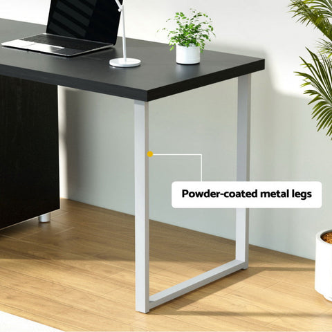 Artiss Computer Desk Drawer Black 140CM Chez Guru