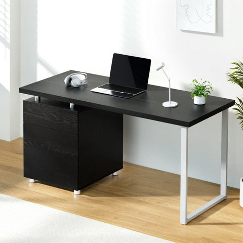 Artiss Computer Desk Drawer Black 140CM Chez Guru