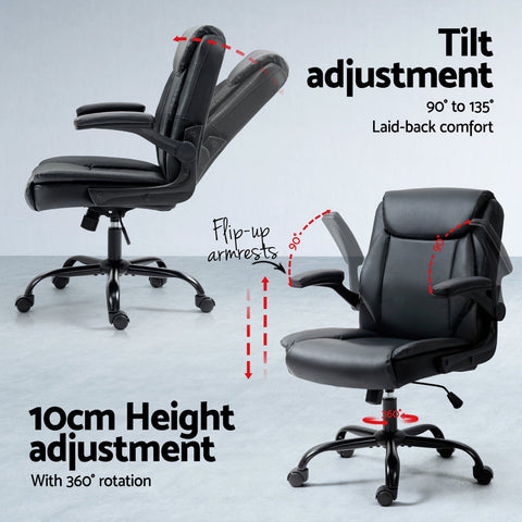 Artiss Computer Desk Executive Office Chairs Sets Black Chez Guru