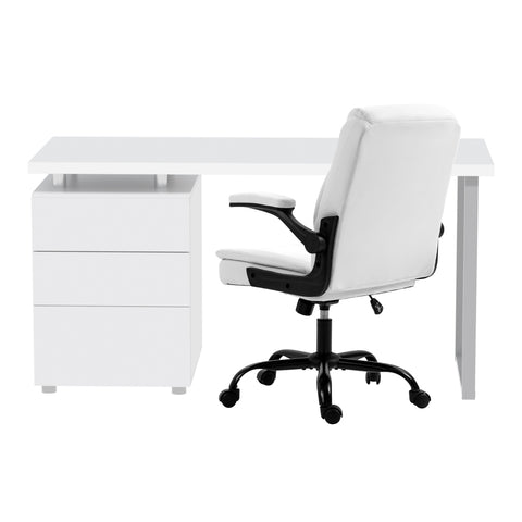 Artiss Computer Desk Executive Office Chairs Sets White