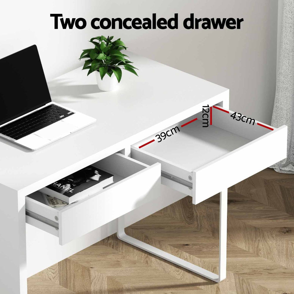 Artiss Computer Desk Drawer White Chez Guru