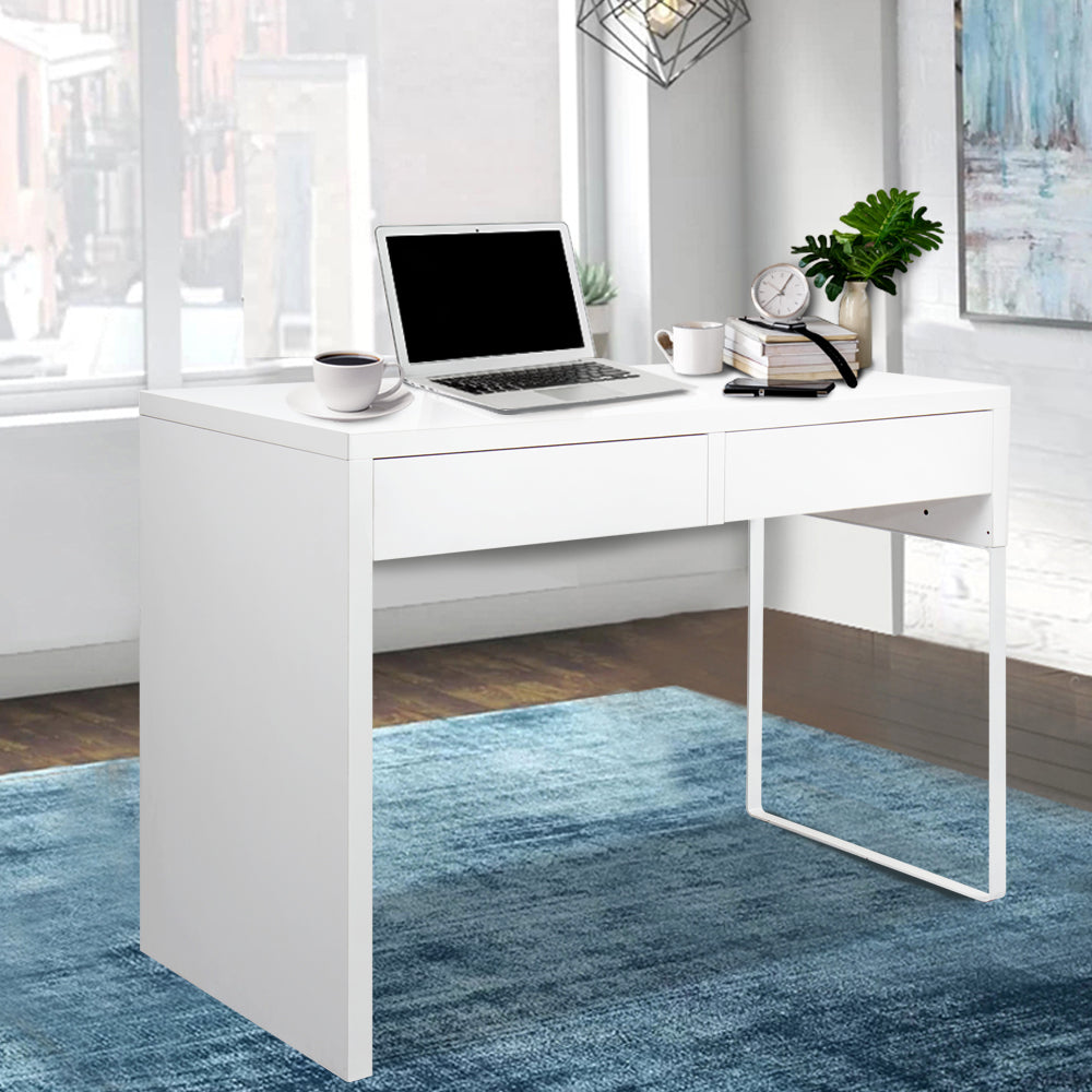 Artiss Computer Desk Drawer White Chez Guru