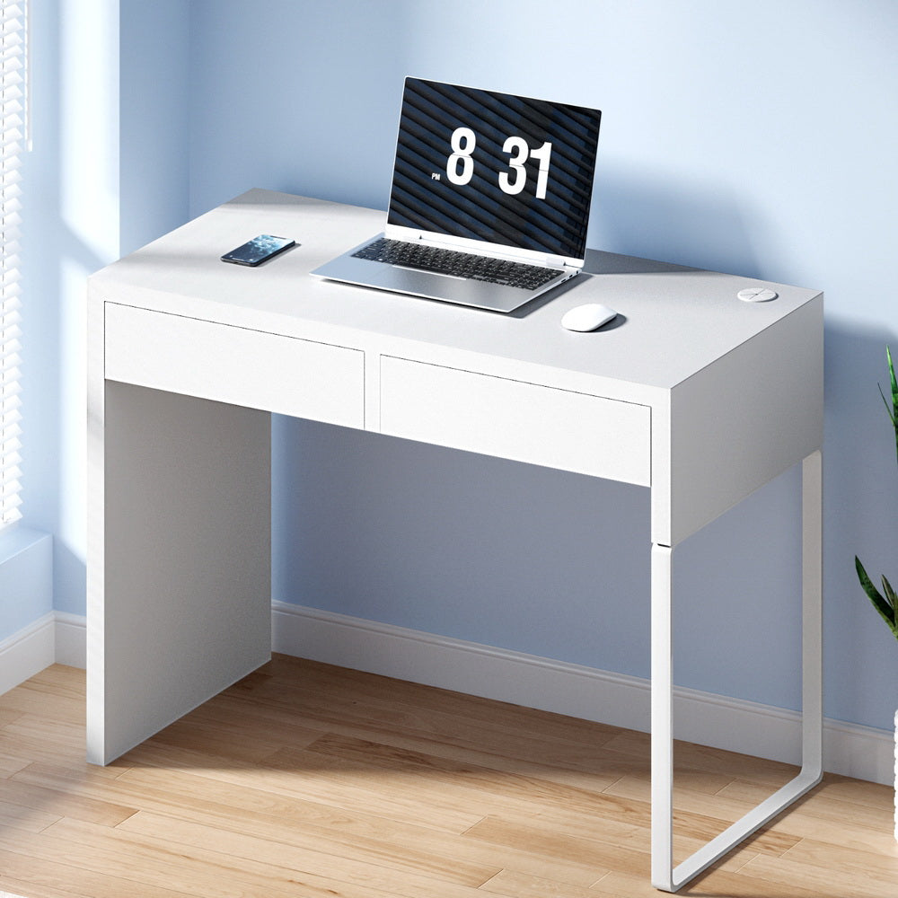 Artiss Computer Desk Drawer White Chez Guru