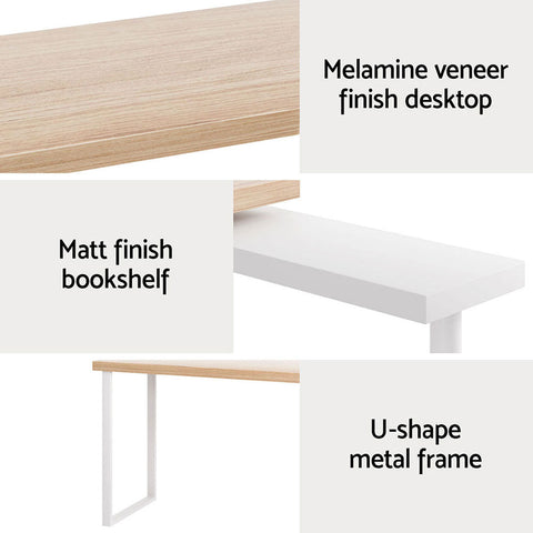 Artiss Computer Desk Bookshelf 140CM Chez Guru