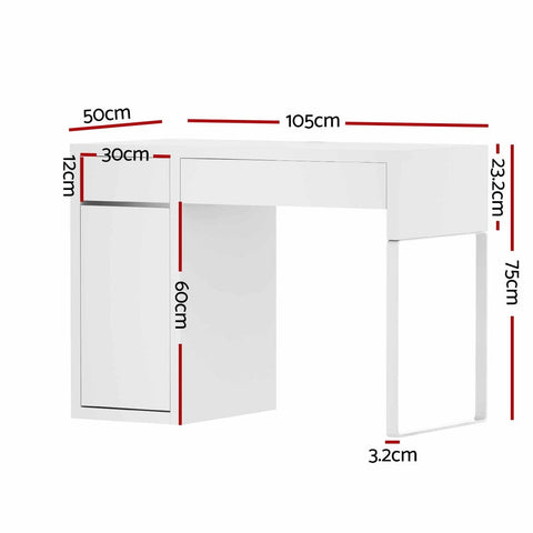 Artiss Computer Desk Drawer Cabinet White Chez Guru