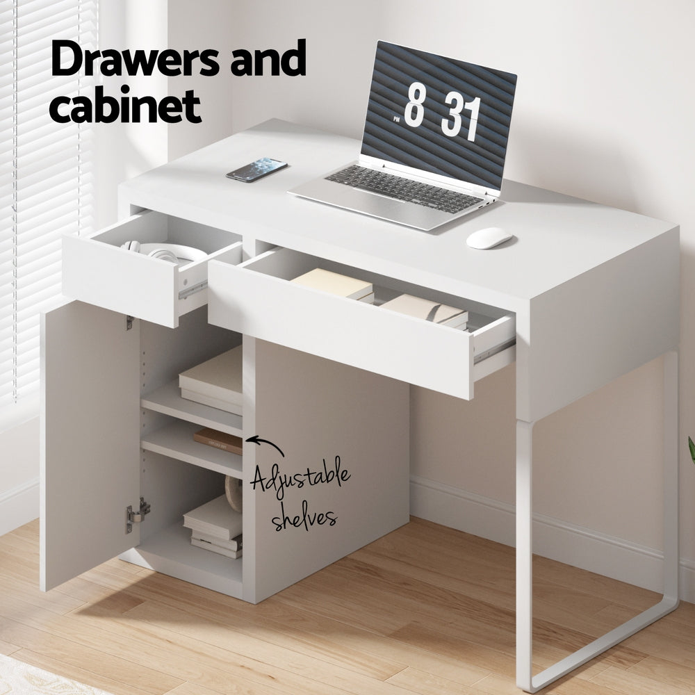 Artiss Computer Desk Drawer Cabinet White Chez Guru